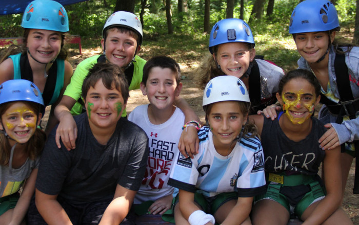 campers in rock climbing gear