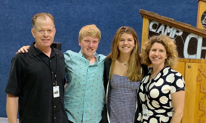 addie goodman with husband, son, and daughter