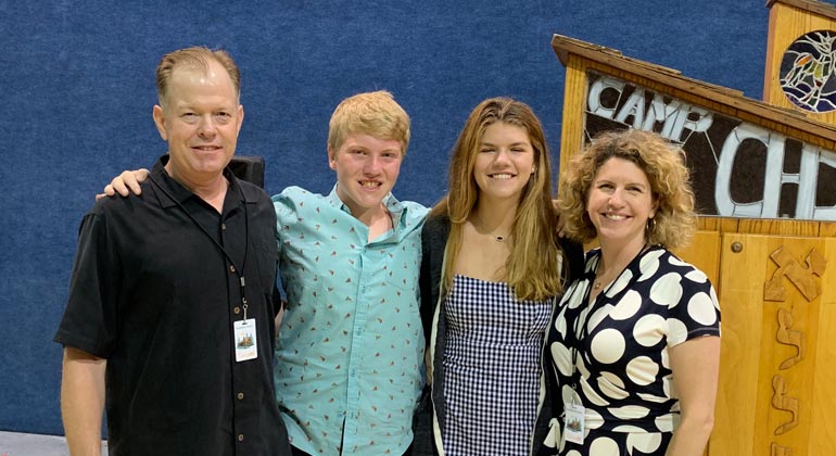 addie goodman with husband, son, and daughter
