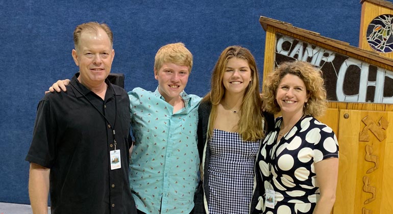 addie goodman with husband, son, and daughter