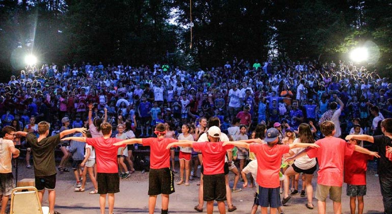 campers performing on stage