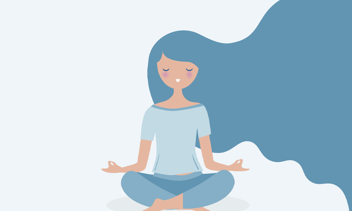 illustration of woman meditating