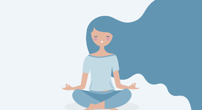 illustration of woman meditating