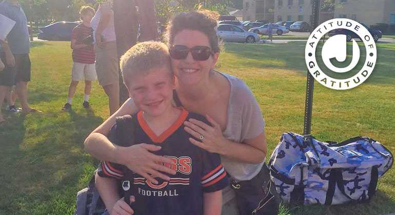 camper and mom smiling