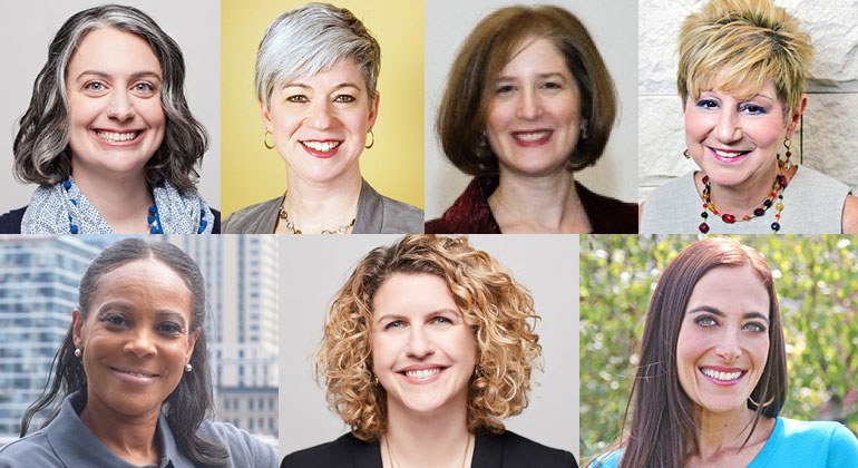 collage of photos of JCC Chicago's women in leadership positions